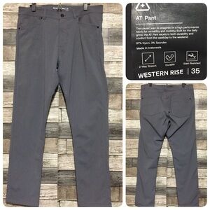 Western Rise At Pants Men’s 35x31.5 Gray Hiking Casual Nylon Blend